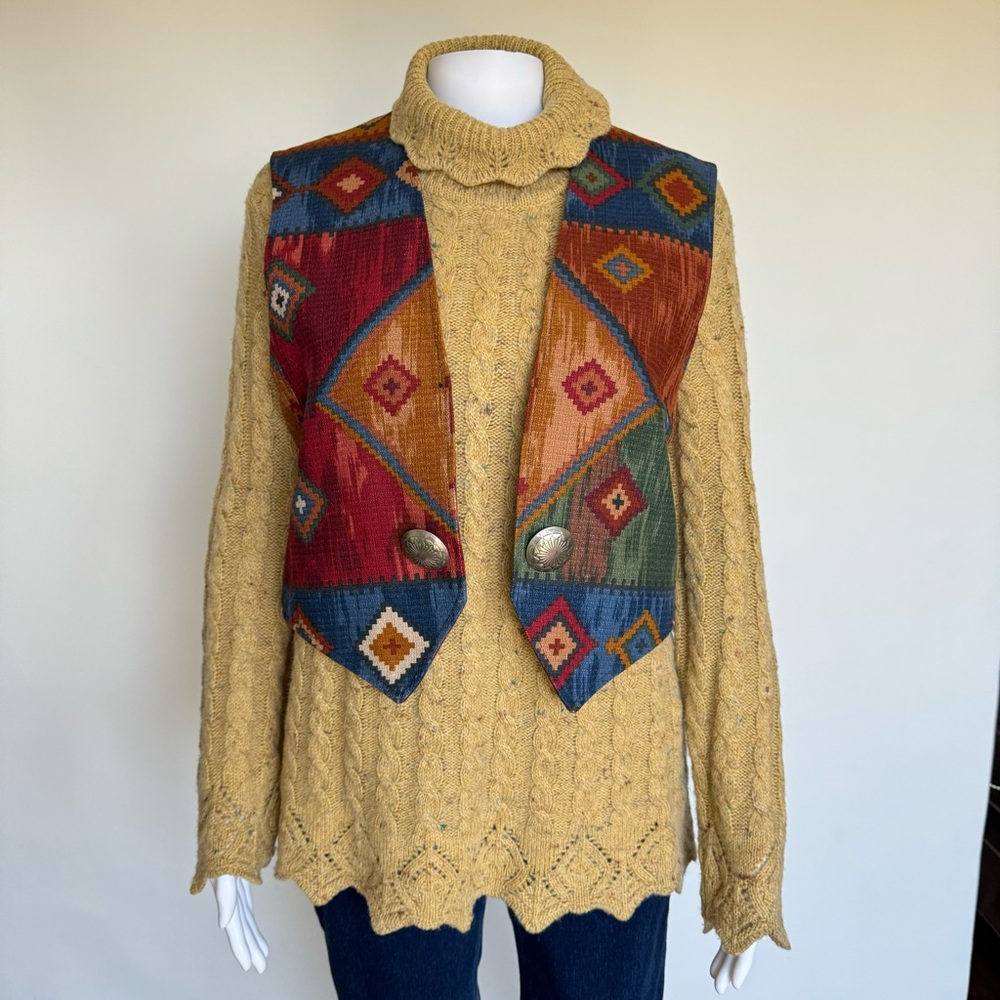 Lauren Ralph Lauren Southwestern Aztec Cotton
Vest M - Picture 3 of 10